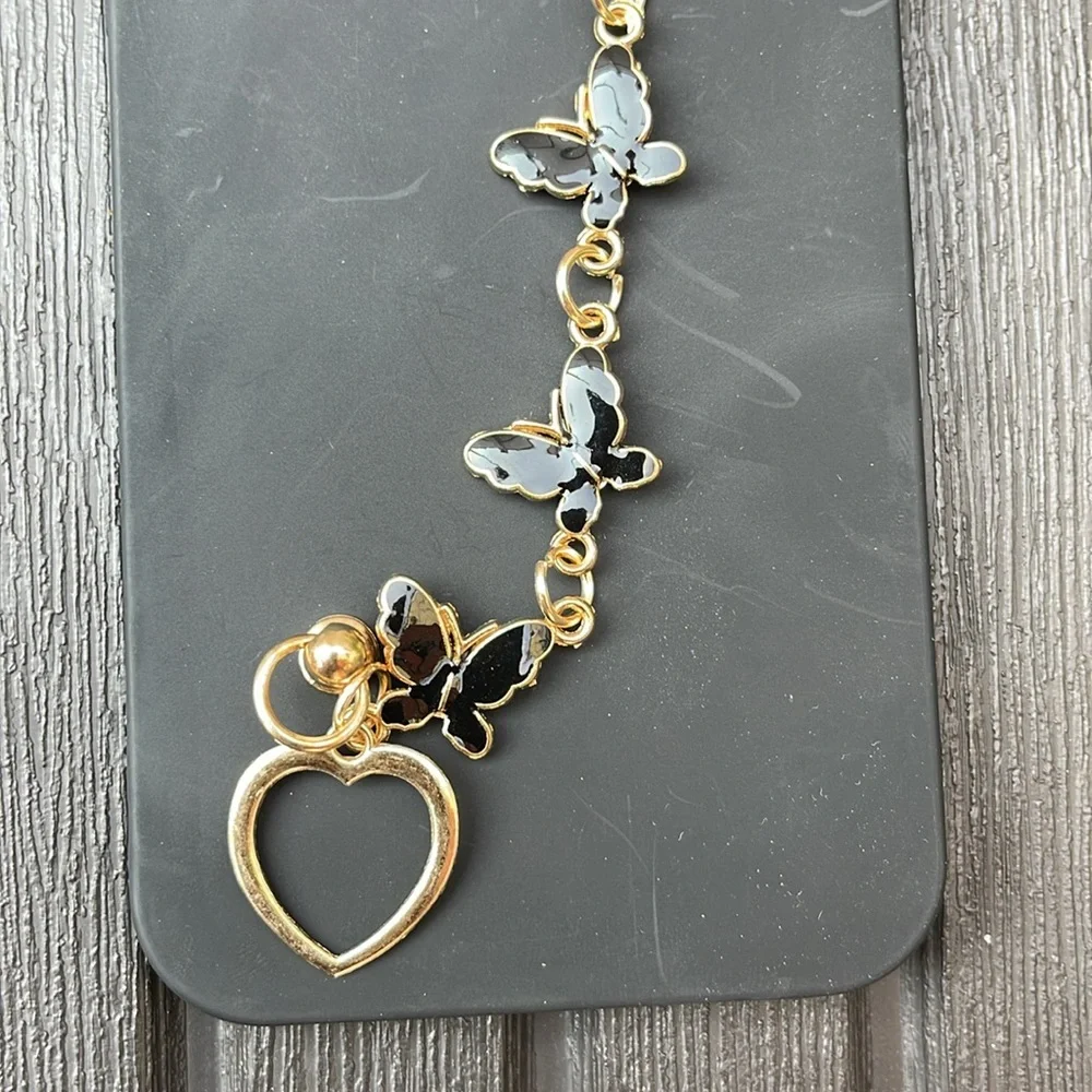 Black IPhone 12 Pro Max Butterfly Hand Chain Case